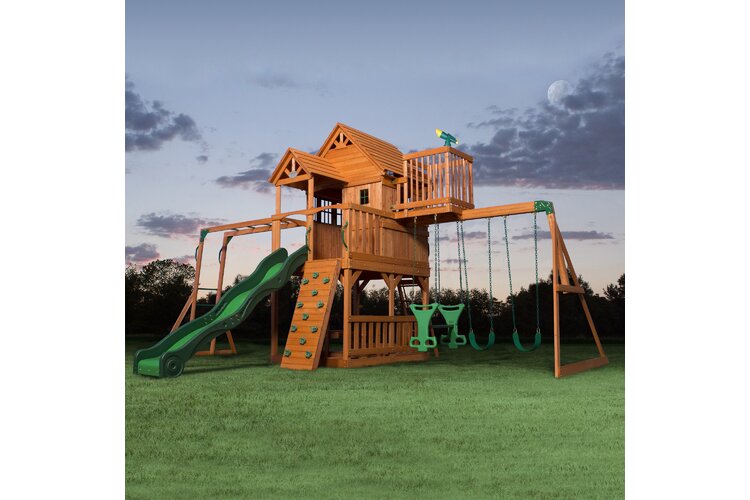 Springboro wooden hot sale swing set